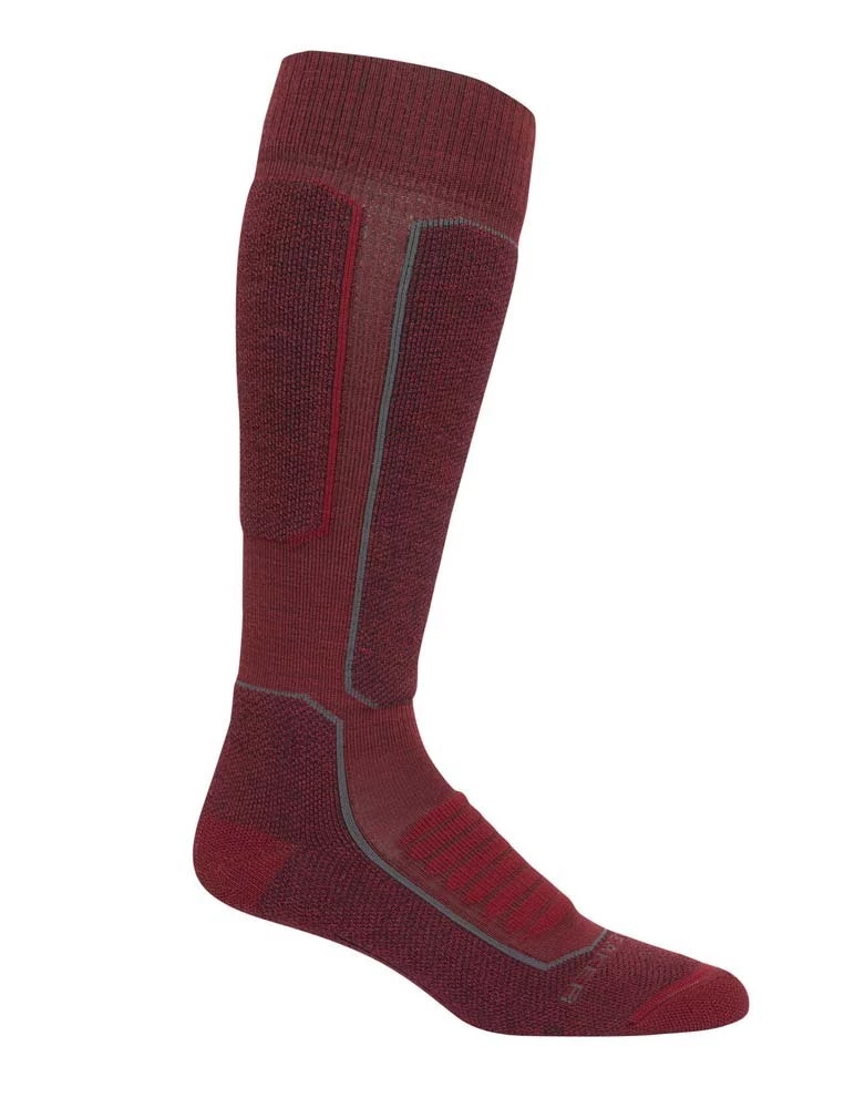 Icebreaker Ski+ Medium Over The Calf Mens Merino Ski Socks Cabernet 2 Icebreaker Ski+ Medium Over The Calf Mens Merino Ski Socks Cabernet - Image 2