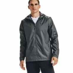Under Armour Forefront Rain Mens Waterproof Jacket Black/Steel 14 Under Armour Forefront Rain Mens Waterproof Jacket Black/Steel -Wild Earth Shop 1321439 001 XXL