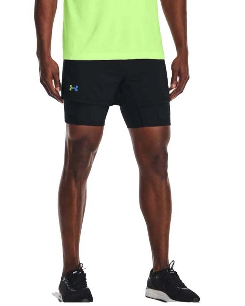 Under Armour RUSH Run 2-in-1 Mens Running Shorts Black/Reflective 2 Under Armour RUSH Run 2-in-1 Mens Running Shorts Black/Reflective - Image 2