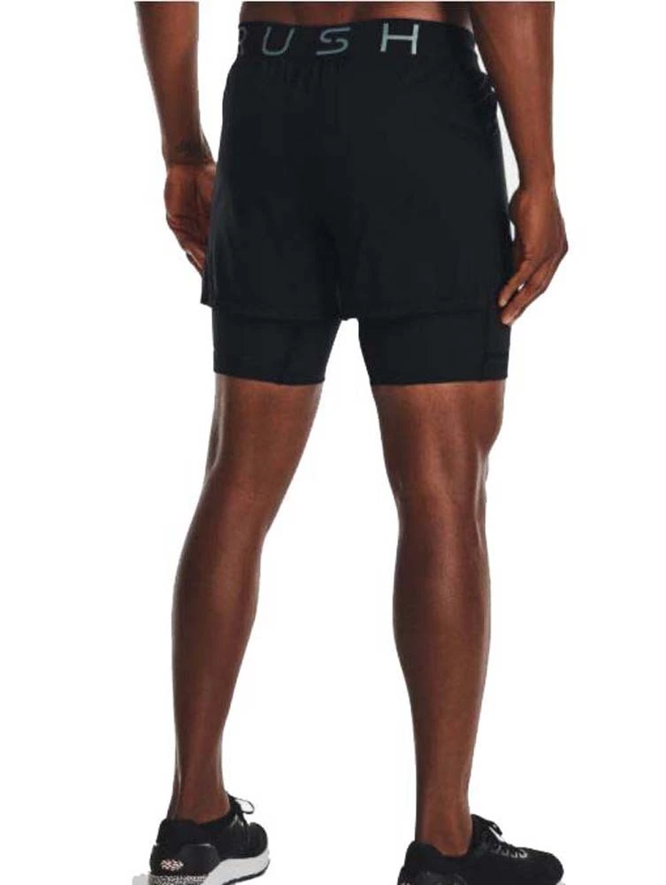 Under Armour RUSH Run 2-in-1 Mens Running Shorts Black/Reflective 3 Under Armour RUSH Run 2-in-1 Mens Running Shorts Black/Reflective - Image 3