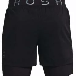 Under Armour RUSH Run 2-in-1 Mens Running Shorts Black/Reflective 10 Under Armour RUSH Run 2-in-1 Mens Running Shorts Black/Reflective -Wild Earth Shop 1361577 001 LG 4