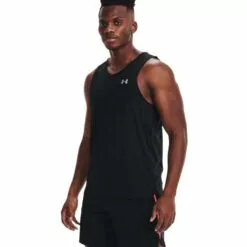 Under Armour Iso-Chill Run 200 Mens Singlet Black/Pitch Gray/Reflective 15 Under Armour Iso-Chill Run 200 Mens Singlet Black/Pitch Gray/Reflective -Wild Earth Shop 1361927 001 LG