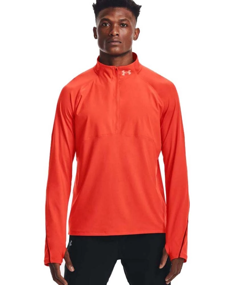 Under Armour Qualifier Run 2.0 1/2 Zip Mens Running Jacket Dark Orange/Phoenix Fire/Reflective 2 Under Armour Qualifier Run 2.0 1/2 Zip Mens Running Jacket Dark Orange/Phoenix Fire/Reflective - Image 2