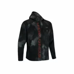 Under Armour Qualifier Outrun The Storm Wash Mens Running Jacket Black/Venom Red/Reflective