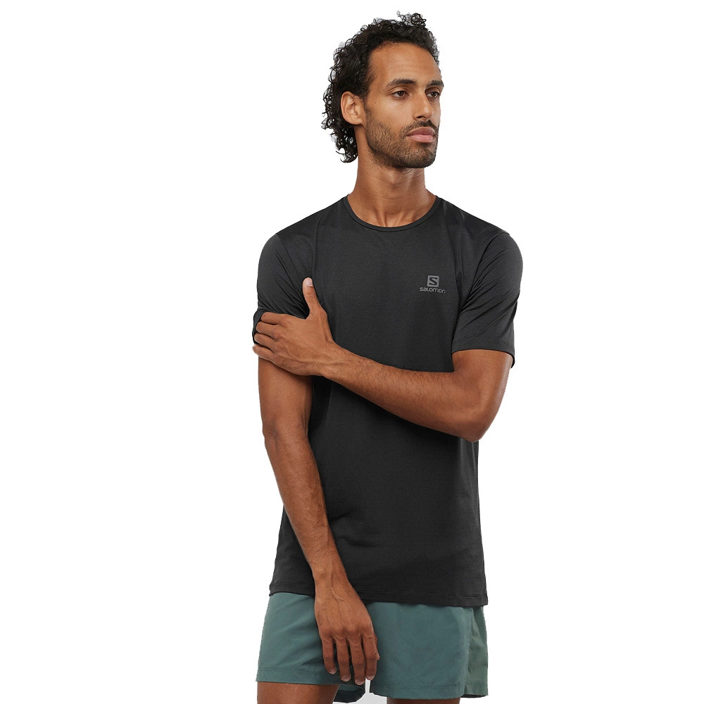 Salomon Agile Training Mens Running Tee Black 4 Salomon Agile Training Mens Running Tee Black - Image 4