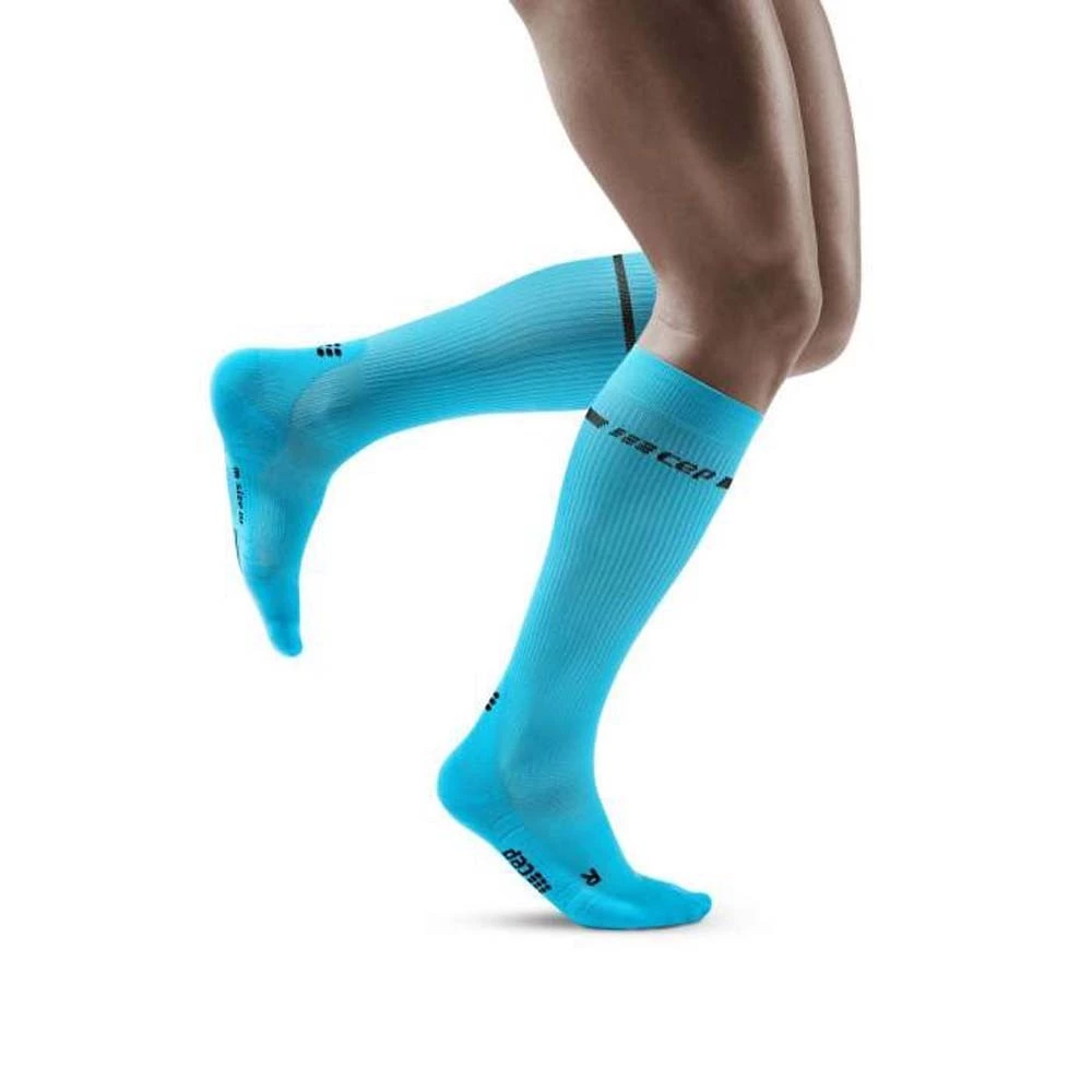 CEP Neon Mens Running Socks Neon Blue 2 CEP Neon Mens Running Socks Neon Blue - Image 2