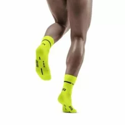 CEP Neon Mid-Cut Mens Running Socks Neon Yellow -Wild Earth Shop CEPWP3CBG2 1