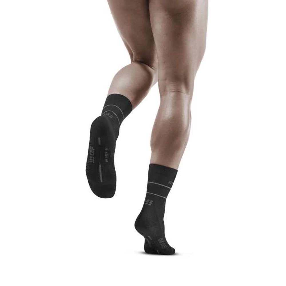 CEP Reflective Mid-Cut Mens Running Socks Grey 7 CEP Reflective Mid-Cut Mens Running Socks Grey - Image 7