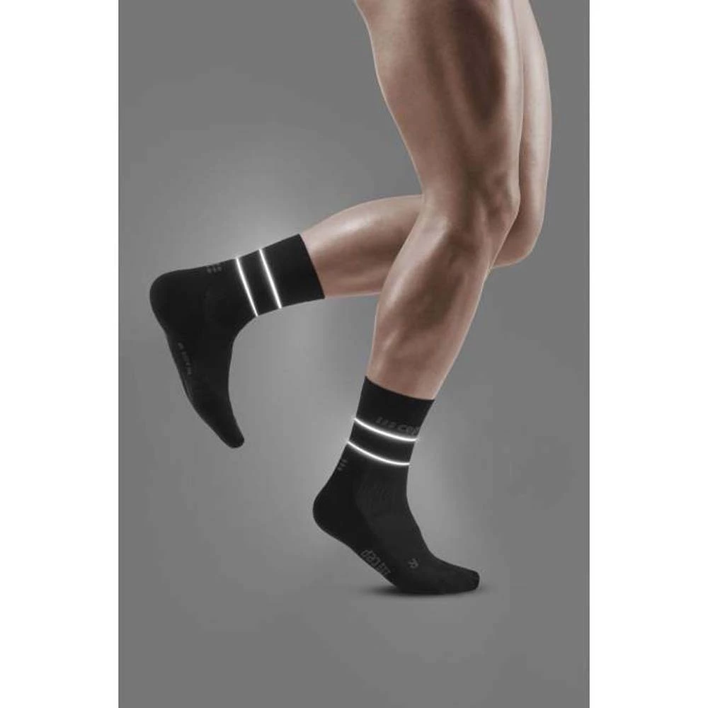 CEP Reflective Mid-Cut Mens Running Socks Grey 10 CEP Reflective Mid-Cut Mens Running Socks Grey - Image 10