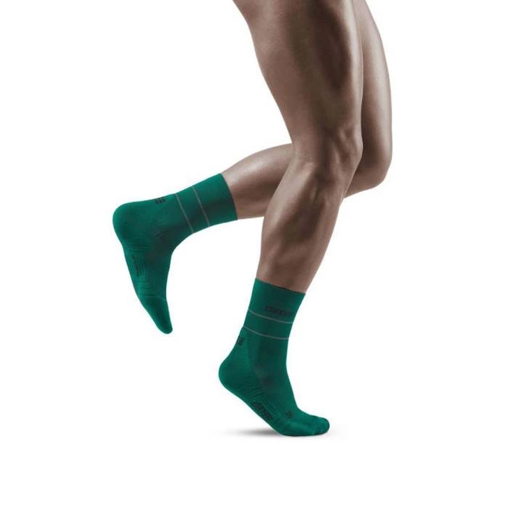 CEP Reflective Mid-Cut Mens Running Socks Grey 1 CEP Reflective Mid-Cut Mens Running Socks Grey