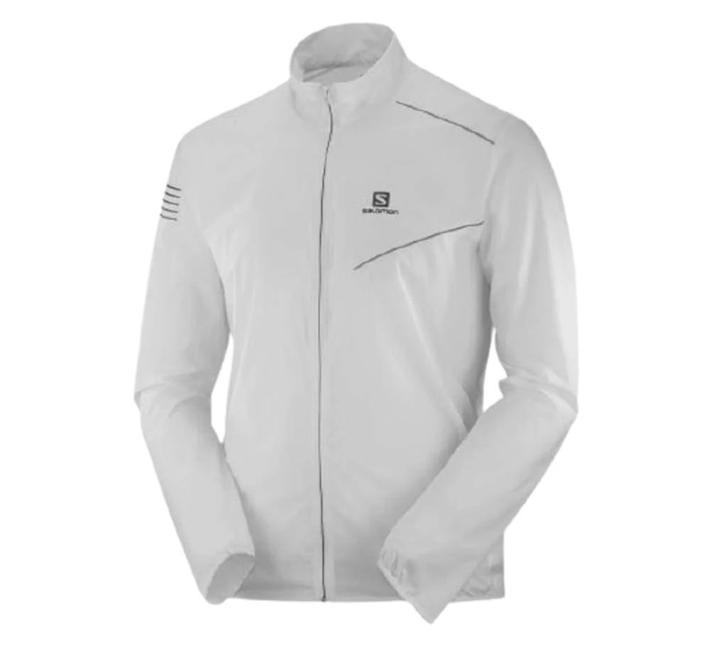 Salomon Sense Mens Windproof Running Jacket White 1 Salomon Sense Mens Windproof Running Jacket White