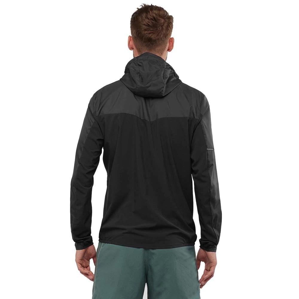 Salomon Agile FZ Mens Water Repellent Running Jacket Black 3 Salomon Agile FZ Mens Water Repellent Running Jacket Black - Image 3
