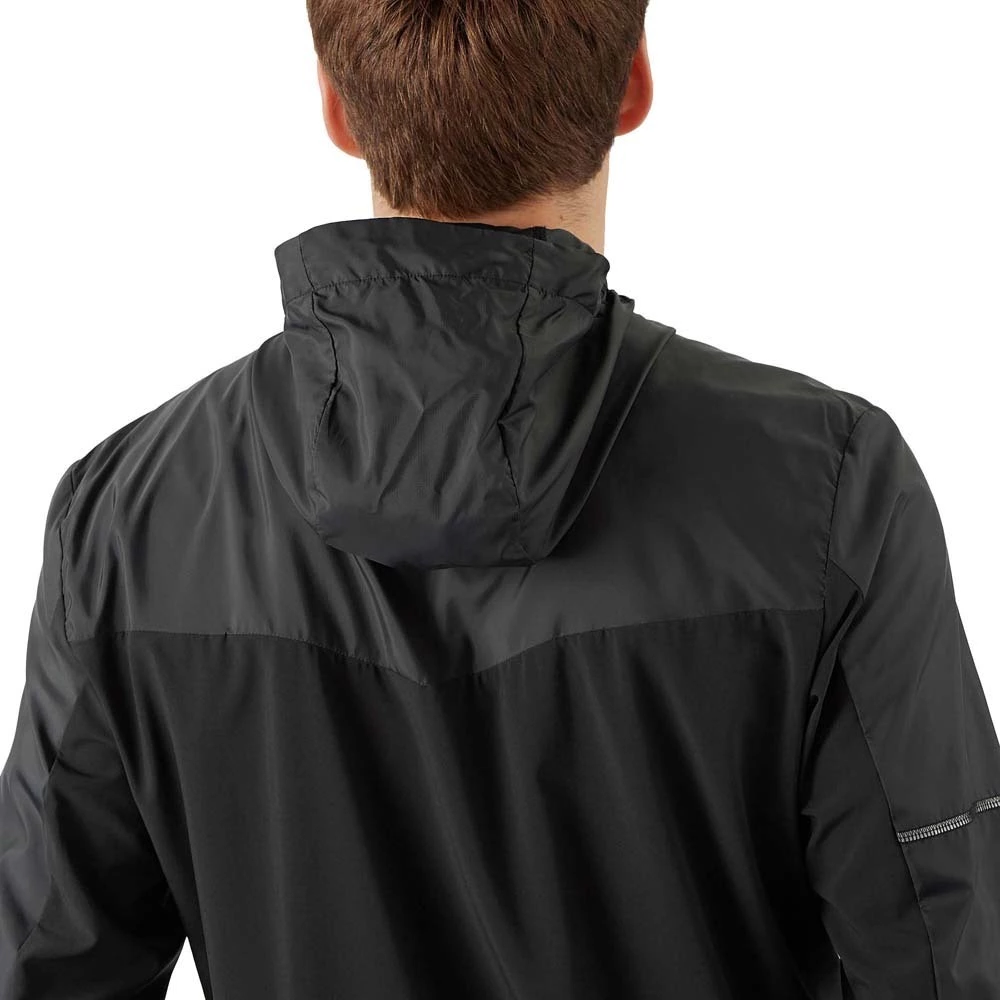 Salomon Agile FZ Mens Water Repellent Running Jacket Black 4 Salomon Agile FZ Mens Water Repellent Running Jacket Black - Image 4