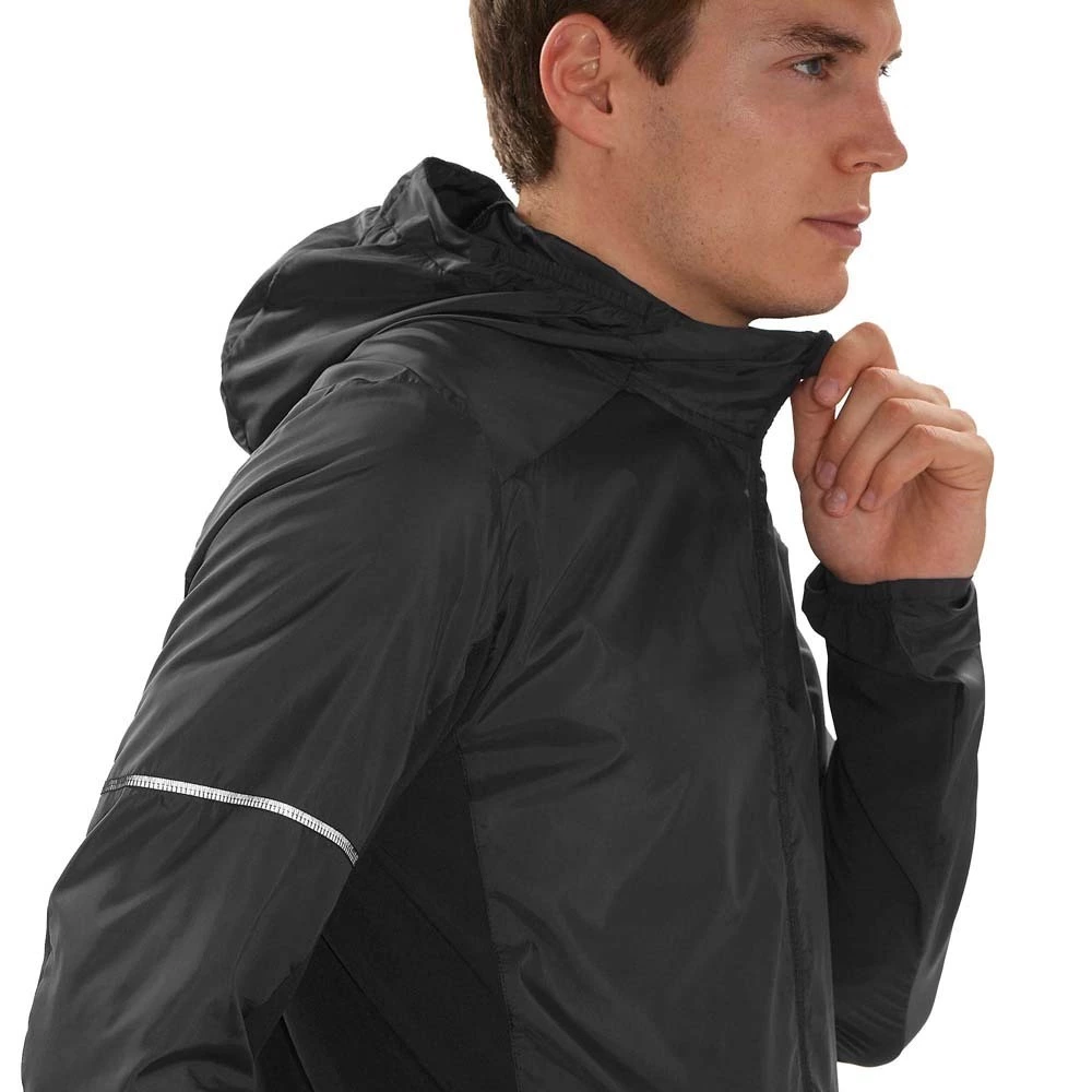Salomon Agile FZ Mens Water Repellent Running Jacket Black 5 Salomon Agile FZ Mens Water Repellent Running Jacket Black - Image 5