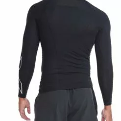 Alternative view of 2XU Core Compression Mens Long Sleeve Running T-Shirt Black/Silver