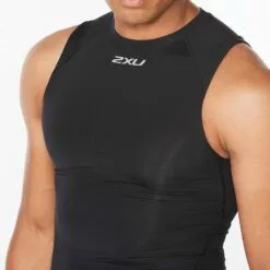 2XU Core Compression Mens Sleeveless Top Black/Silver -Wild Earth Shop MA6400a 3
