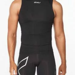 2XU Core Compression Mens Sleeveless Top Black/Silver