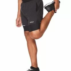 Alternative view of 2XU Aero 2-In-1 5" Mens Running Shorts Black/Silver Reflective