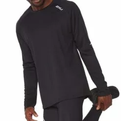 Alternative view of 2XU Aero L/S Mens Running T-Shirt Black/Silver Reflective