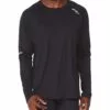 2XU Aero L/S Mens Running T-Shirt Black/Silver Reflective