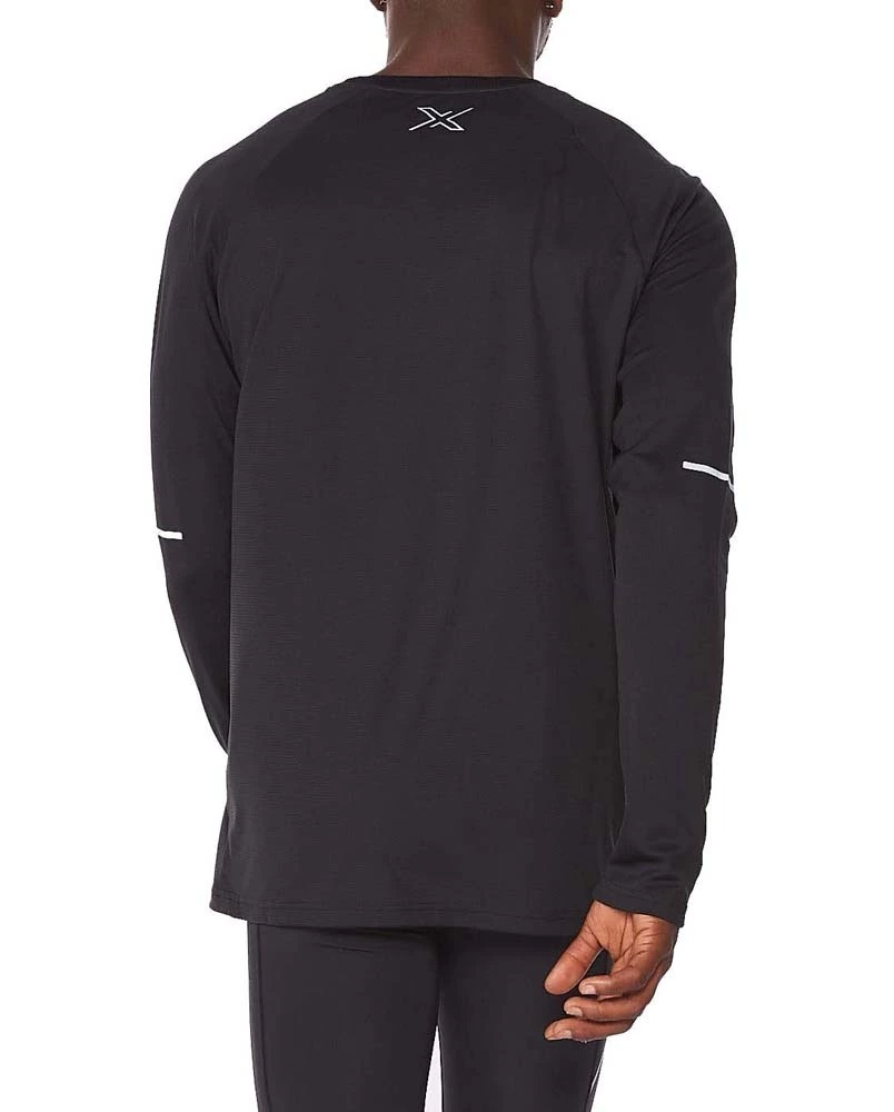 2XU Aero L/S Mens Running T-Shirt Black/Silver Reflective 3 2XU Aero L/S Mens Running T-Shirt Black/Silver Reflective - Image 3