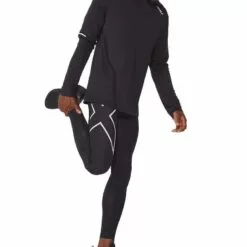 2XU Aero L/S Mens Running T-Shirt Black/Silver Reflective 10 2XU Aero L/S Mens Running T-Shirt Black/Silver Reflective -Wild Earth Shop MR6556a BLK SRF L 3