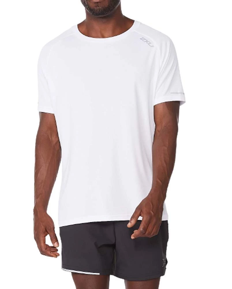 2XU Aero Mens Running Tee White/Silver Reflective 2 2XU Aero Mens Running Tee White/Silver Reflective - Image 2
