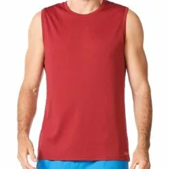 2XU Aero Mens Running Tank Rhubarb/Fiesta Reflective