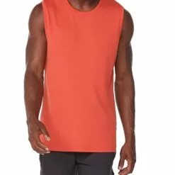 2XU Aero Mens Running Tank Rhubarb/Fiesta Reflective 17 2XU Aero Mens Running Tank Rhubarb/Fiesta Reflective -Wild Earth Shop MR6558a RUS BRF L 2