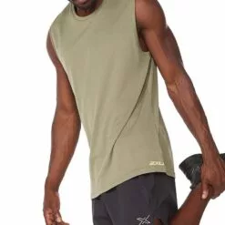 2XU Aero Mens Running Tank Rhubarb/Fiesta Reflective 18 2XU Aero Mens Running Tank Rhubarb/Fiesta Reflective -Wild Earth Shop MR6558a RUS BRF L 3