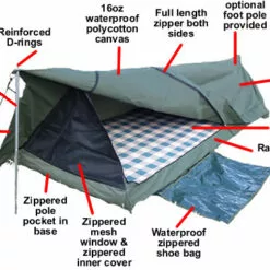 Alternative view of Sahara Swags Sahara Rover Deluxe King Single Traditional Canvas Swag & Bag