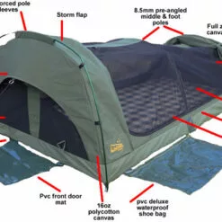 Sahara Swags Sahara Wanderer Deluxe King Single Dome Canvas Swag & Bag