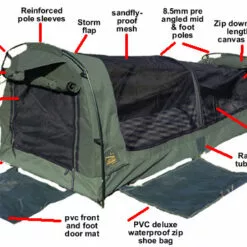Sahara Swags Sahara Vagabond Deluxe King Single Dome Canvas Swag & Bag