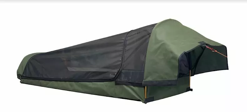 AOS Swags and Bags AOS Tracker King Single Deluxe Dome Canvas Swag 1 AOS Swags and Bags AOS Tracker King Single Deluxe Dome Canvas Swag
